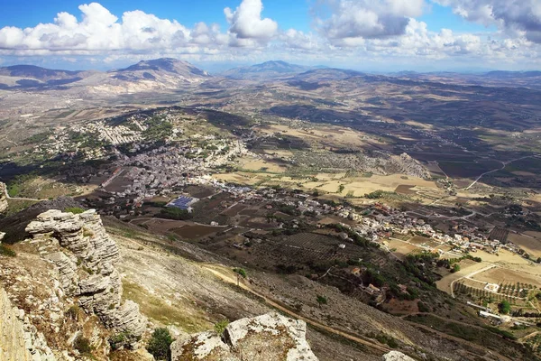 Panoramatický pohled z hory Erice — Stock fotografie