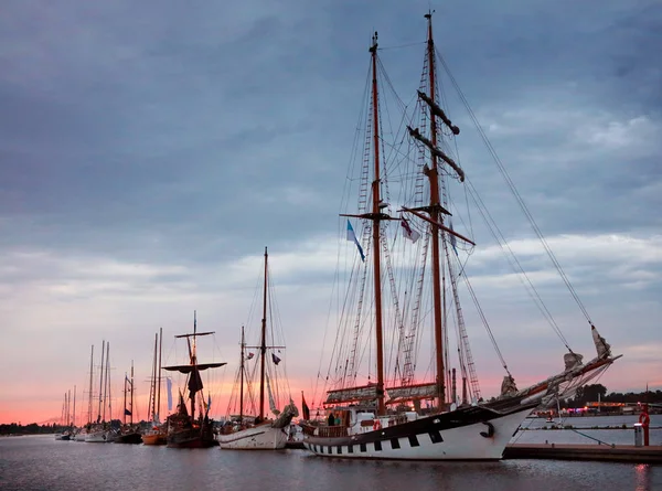 Sailboats in harbour of Riga — Stock Photo, Image