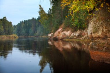 kumtaşı kaya Gauja üzerinde