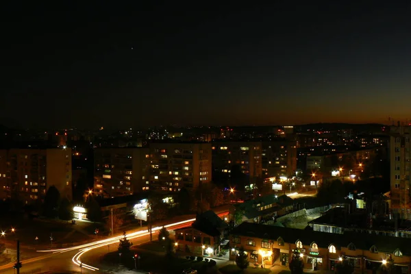 Vista Sulla Città Notturna — Foto Stock