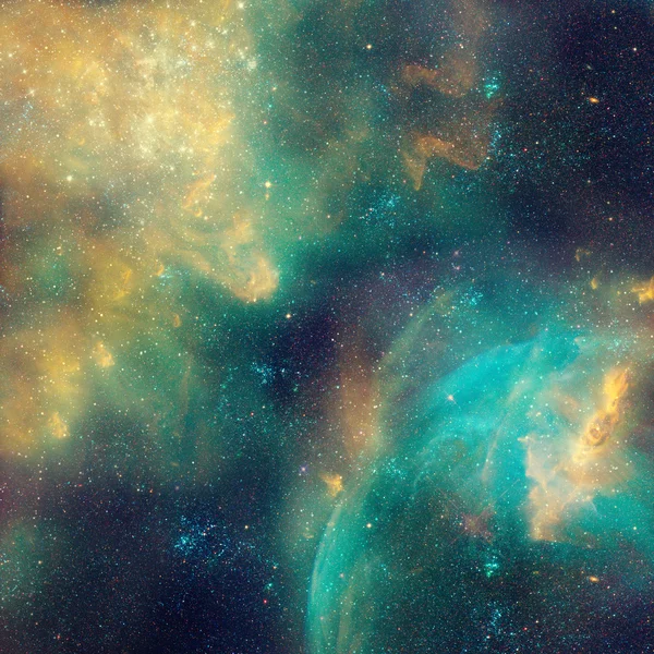 Illustrazione galattica, sfondo spaziale con stelle, nebulosa, nubi di cosmo — Foto Stock