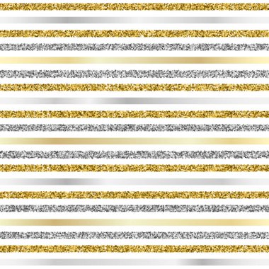 Noel sorunsuz arka plan ile parıldayan altın ve gümüş şeritler