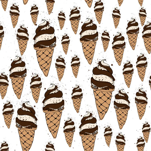 Helado patrón sin costura ilustración — Archivo Imágenes Vectoriales