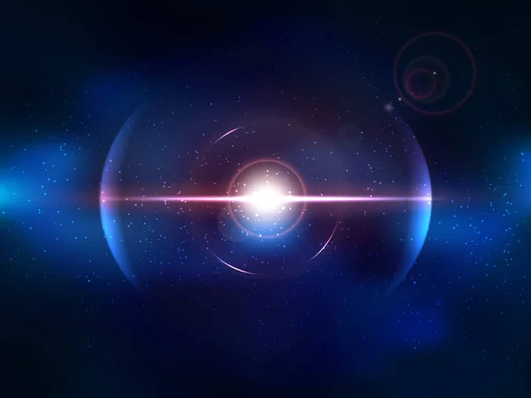 Explosión espacial azul, estallido del cosmos — Vector de stock