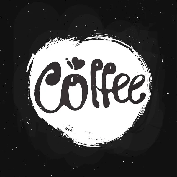 徽标的咖啡手插图与文字 — 图库矢量图片