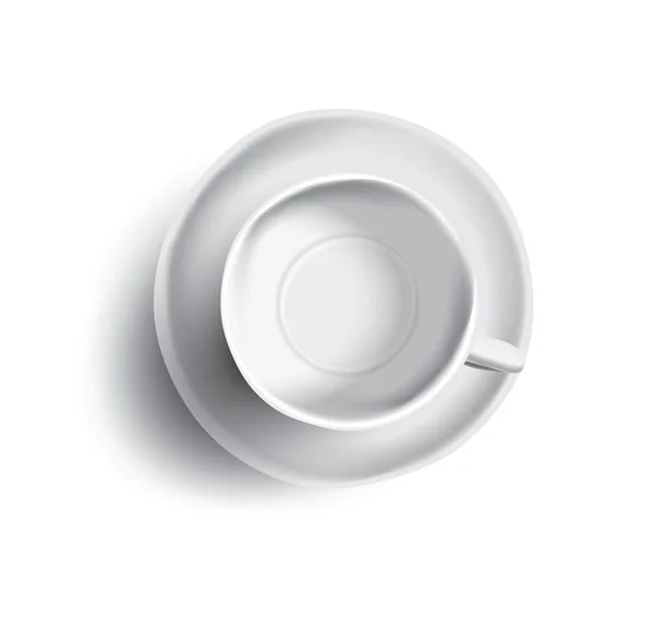 紅茶やコーヒー、上面の空カップのベクトル イラスト — ストックベクタ