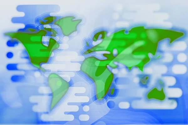 Kreskówka mapa świata teksturowanej płaskie ilustracja — Zdjęcie stockowe