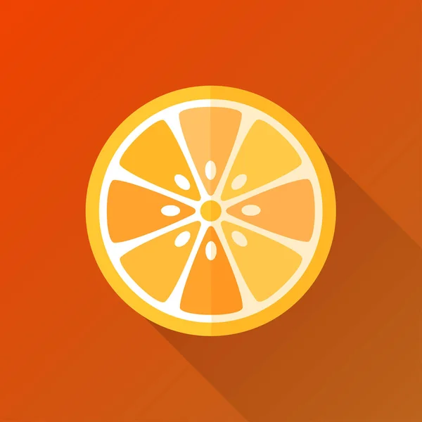Orangefarbene flache Vektordarstellung. orangefarbenes geometrisches Symbol auf blauem Hintergrund. orangefarbenes flaches Symbol — Stockvektor