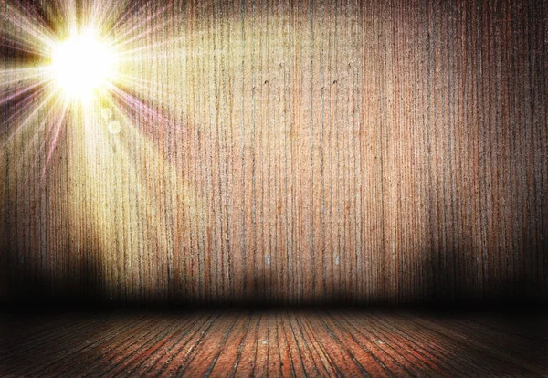 Üres színpad fa háttérben fény — Stock Fotó