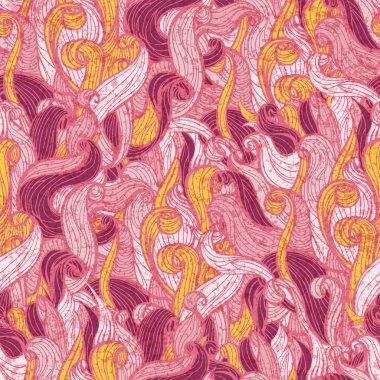 Saç doodle sorunsuz arka plan - sonsuz desen