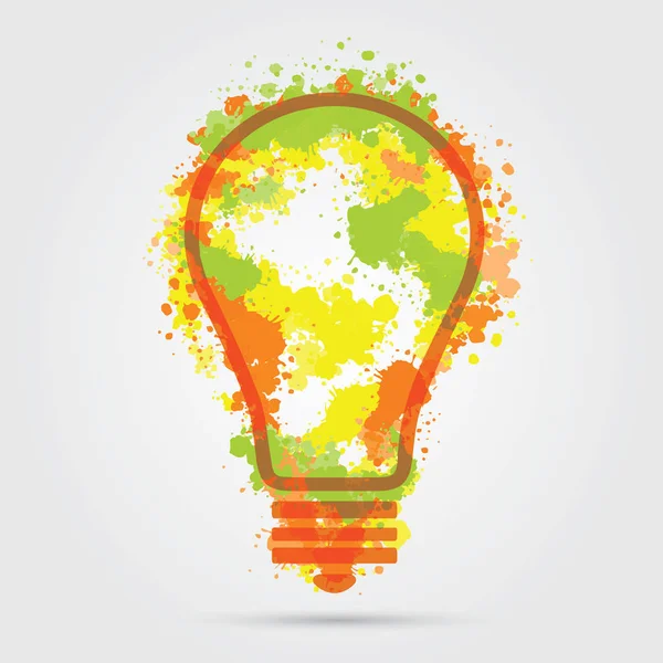 偉大な新しいアイデア コンセプト - 手描画ベクトル水彩要素と電球. — ストックベクタ