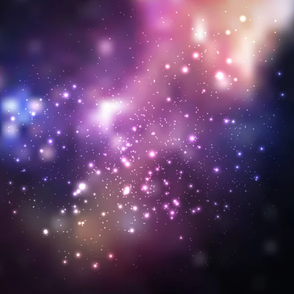 Χώρος διάνυσμα φόντο με αστέρια. Εικονογράφηση σύμπαν. Χρωματιστά cosmos σκηνικό με αστέρια claster. — Διανυσματικό Αρχείο