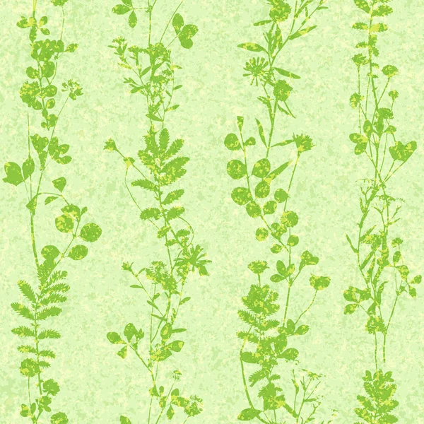 꽃과 나뭇잎 실루엣 완벽 한 패턴입니다. 여름 꽃 끝 없는 패턴 — 스톡 벡터
