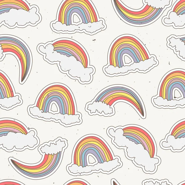 Cute rainbow seamless pattern. Sweet rainbow and clouds background — Stock Photo, Image