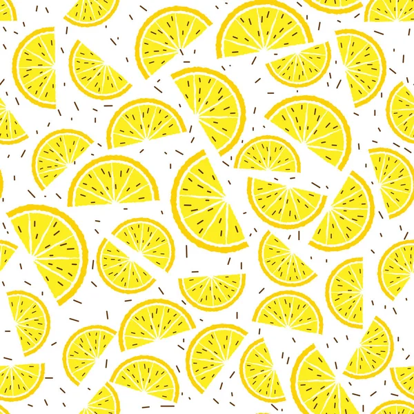 Motif sans couture citron et orange. Modèle de fruits tropicaux — Image vectorielle