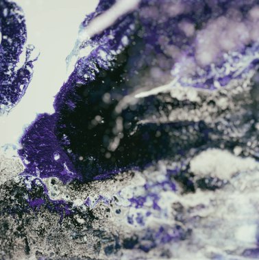 Sıvı akrilik boya, sıvı sanat, renkli arka plan lekeleri renkli boyalı hücrelerle. Retro renkleri