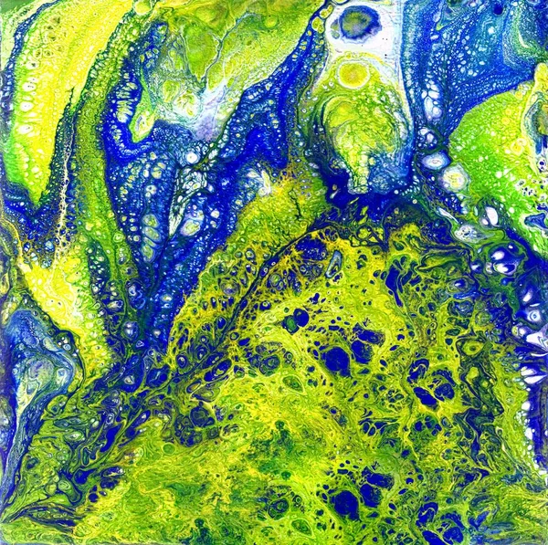 Aquarelle Liguid et peinture abstraite à l'encre. Illustration haletante humide, fond abstrait et papier peint. Couleurs bleu et vert — Photo