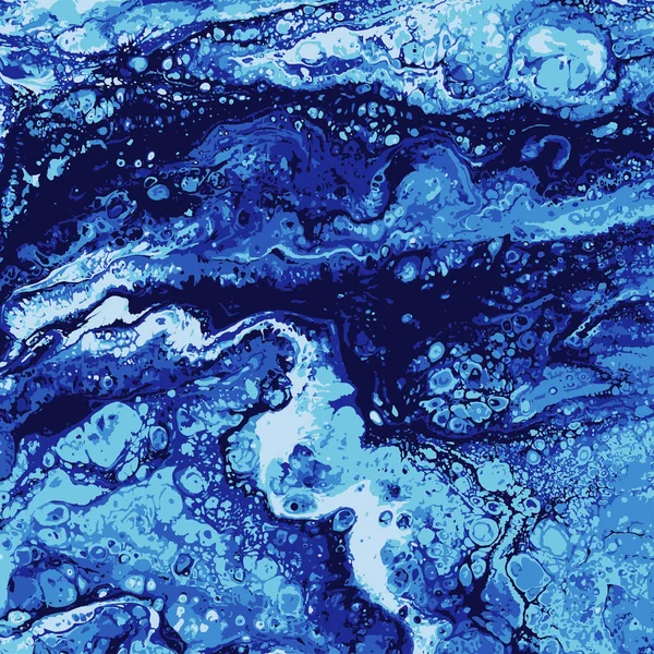 Liguid suluboya ve mürekkep soyut renkli resim. Islak illüstrasyon coşarken, arka plan ve duvar kağıdı. mavi renk. Vektör çizim.