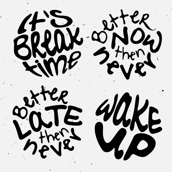 Time lettering. Motivation quotes about time and to do lists. circle lettering about Right moment and hurry up mood. — Stock Vector