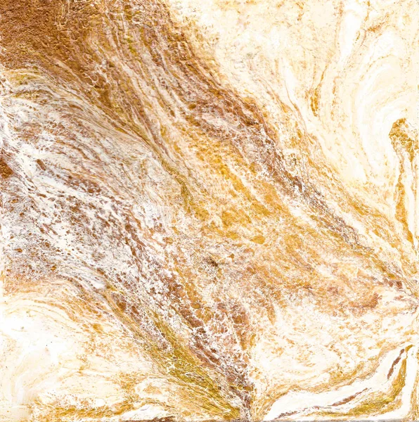 Textura de mármol blanco y dorado. Dibuja a mano la pintura con textura de mármol y colores oro y bronce. Fondo de mármol dorado. Patrón de mármol abstracto. Pintura líquida, técnica líquida —  Fotos de Stock