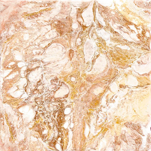 White and golden marble texture. Hand draw painting with marbled texture and gold and bronze colors. Gold marble background. Abstract marble pattern. Liquid painting, liquid technique