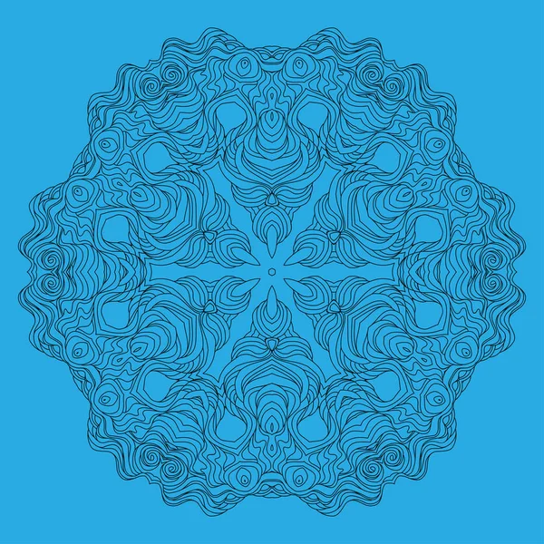 Vektör geometrik ve çiçek Mandala yuvarlak. Oryantal desen vektör çizim. Geometrik, çiçek ve ulusal motifleri. Boyama kitabı sayfası. Otantik geometrik ve doodle daire mandala desen — Stok Vektör
