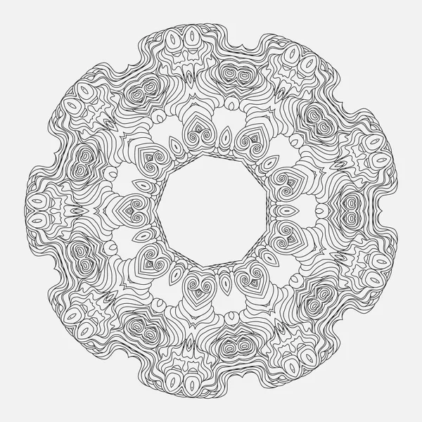 Vector geometriska och blomma runt Mandala. Orientaliska mönster, vektorillustration. Geometrisk, blomma och nationella motiv. Färgläggningsschemat boksida. Authentic geometriska och doodle cirkel mandala mönster — Stock vektor