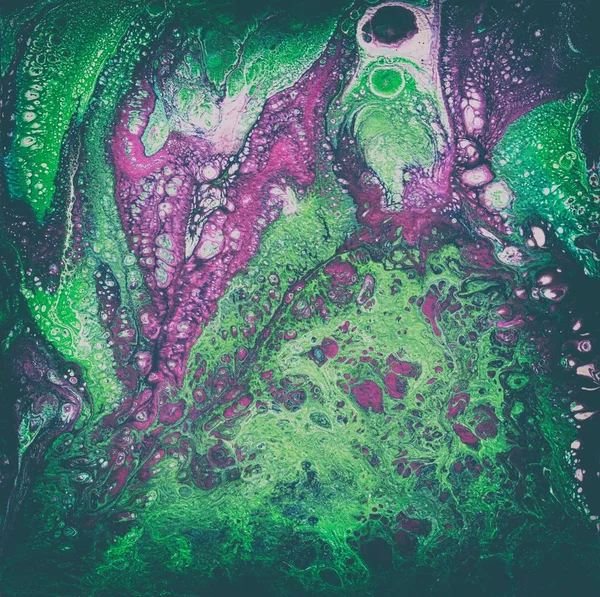 Pintura liguida acuarela y tinta de color abstracto. Ilustración húmeda jadeado, fondo abstracto y fondo de pantalla. Color rojo, magenta y verde —  Fotos de Stock