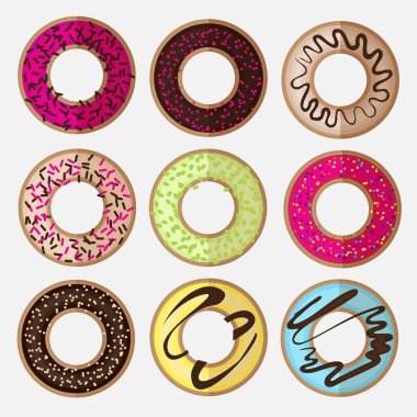 Yuvarlak çörek minimalist düz ayarlamak