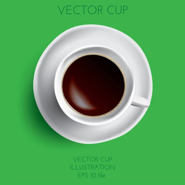 Ilustración taza de café aislado sobre fondo verde — Vector de stock