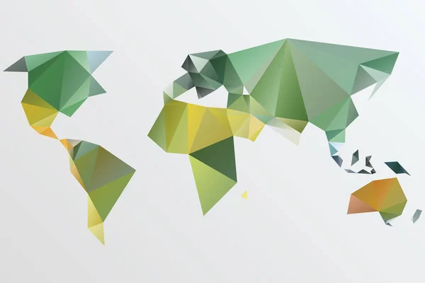 Triângulo mundo mapa ilustração vetorial. Estilizar mapa do mundo, conceito de tecnologia —  Vetores de Stock