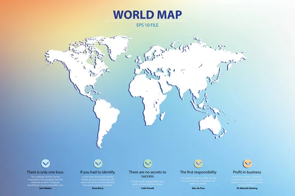 Ilustração de silhueta de mapa do mundo, elementos vetoriais com ícone. Mapa do mundo silhueta branca —  Vetores de Stock