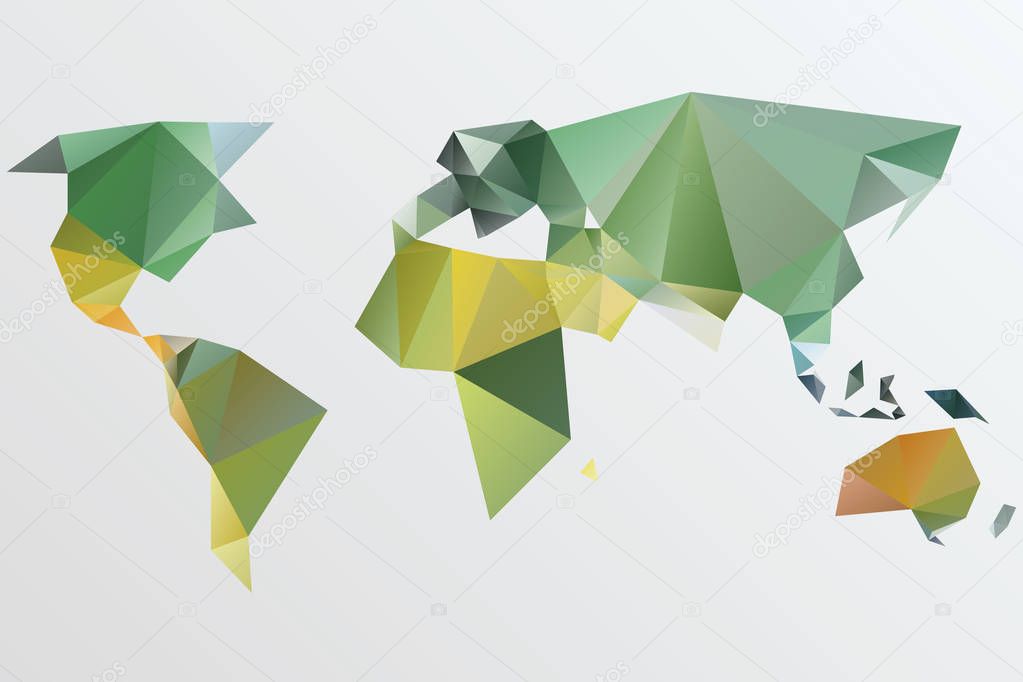 Triangle world map vector illustration. Stylize world map, technology concept