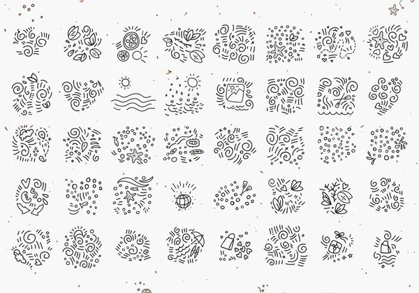 Resor och sommaren dekorativa element. Element för att skapa sommar strand och semester, reser illustration, hand Rita tecknad stil — Stock vektor