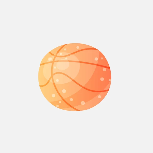Vektör simgesi, düz renkli basketbol topu çizimi, açık arkaplanda izole edilmiş. Profesyonel basketbol sembolü, basketbol için turuncu lastik top. Logo, topun simgesi — Stok Vektör