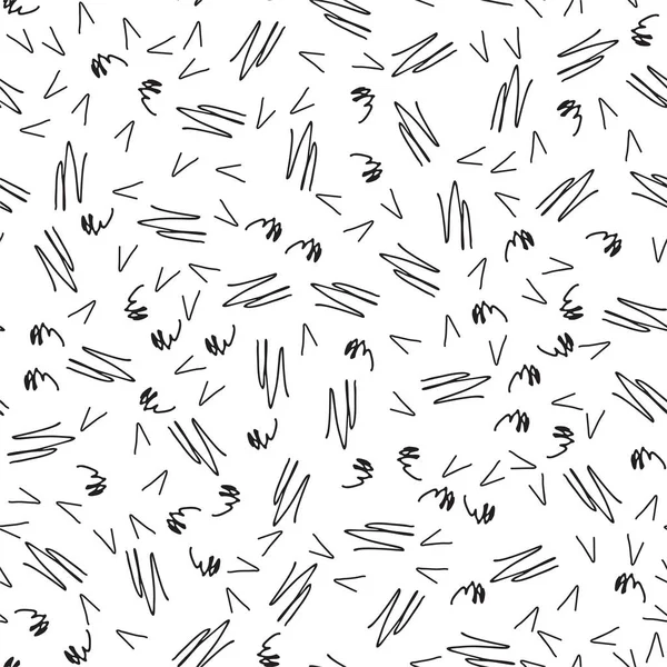 Abstract seamless pattern with doodles on white background. Simple abstract pattern background for interrior, textile design, paper craft. Hand drawn minimalist memphis seamless background. — 스톡 벡터