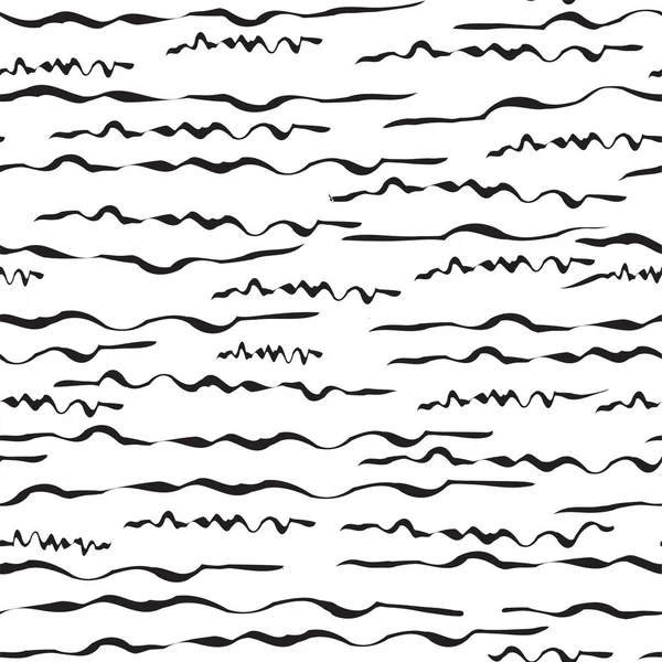 Abstract seamless pattern with hand drawn brush lines on white background. Simple abstract pattern background for interrior, textile design, paper craft. Hand drawn minimalist lined seamless — Stock Vector