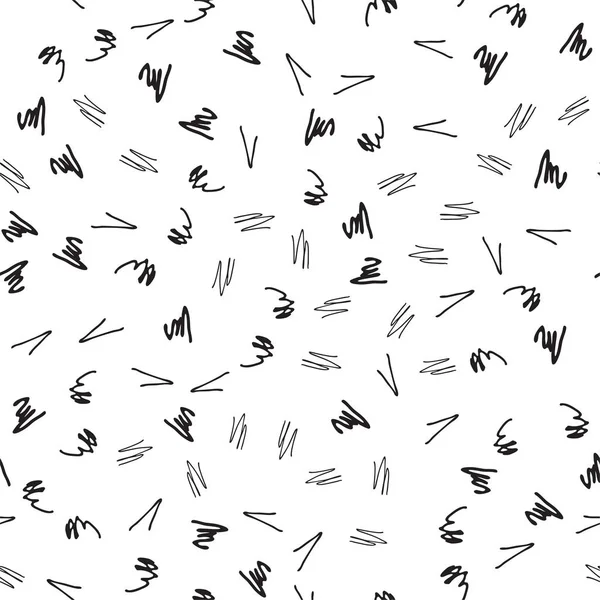 Abstract seamless pattern with doodles on white background. Simple abstract pattern background for interrior, textile design, paper craft. Hand drawn minimalist memphis seamless background. — Stock Vector