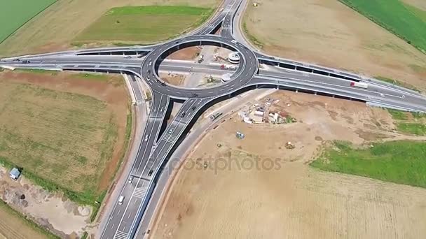 Suspended roundabout, aerial overfly — Stock Video