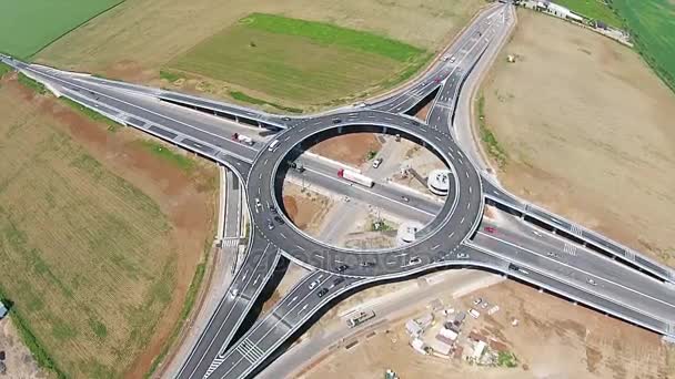 Suspended roundabout, static aerial view — Stock Video