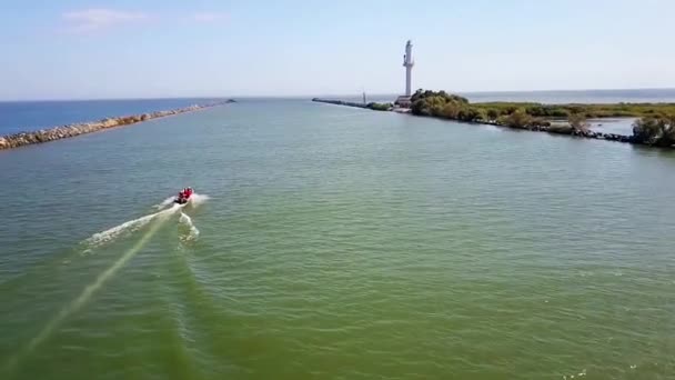 Farol de Sulina, Danúbio Delta, Roménia — Vídeo de Stock