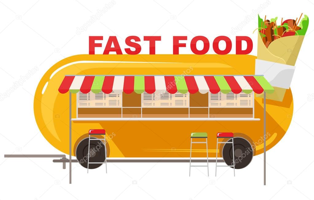 Van of fast food kebab