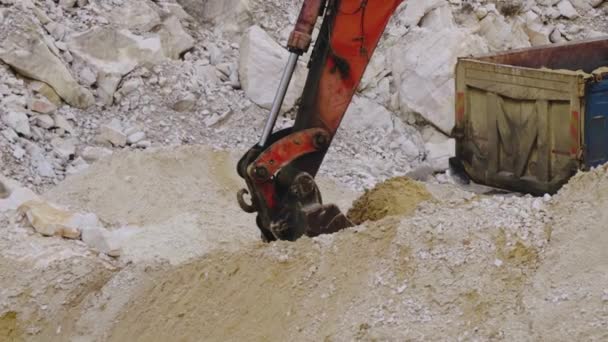 Roches Marbre Blanc Dans Une Mine Industrie Lourde — Video
