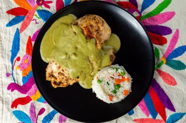 Green pipian pipian or mole verde , traditional Mexican food clipart