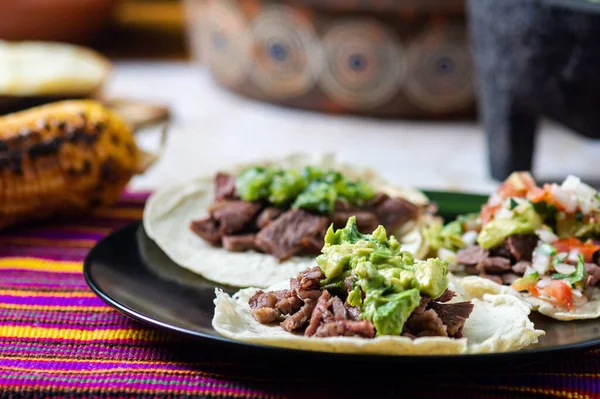 Tacos Carne Asada Mexicanos Literalmente Tacos Carne Parrilla Estos Son — Foto de Stock