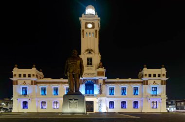 VERACRUZ, MEXICO 20 HAZİRAN 2018: Veracruz limanındaki Carranza deniz feneri