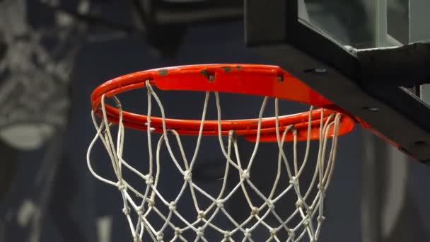 Basketball Ball Flies Basket — Stock Video