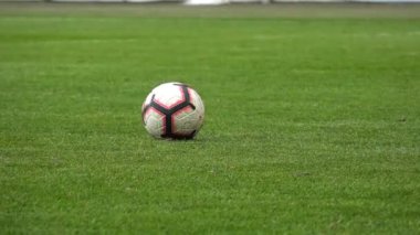 Futbol, futbolcu topa vuruyor, ağır çekim.