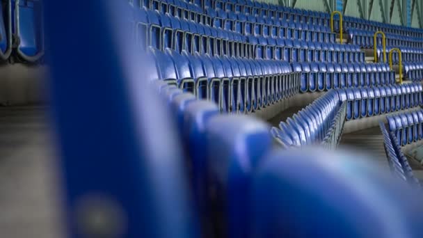 Filas Vacías Asientos Estadio Fútbol — Vídeos de Stock