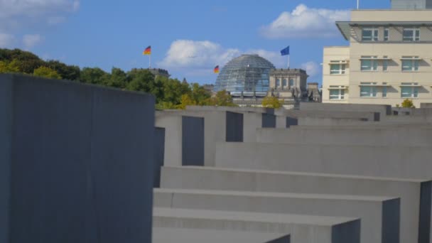 Holokauszt Emlékmű Reichstag Épület Berlin Németország — Stock videók